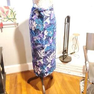 Dana Buchman Silk Hawaiin 90's Wrap Skirt VGC